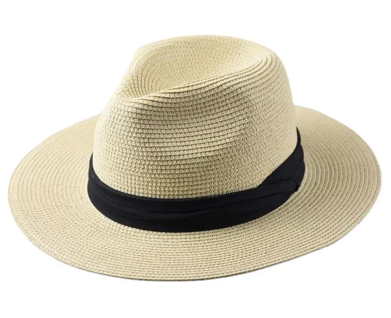 Large Size XL61-64cm Panama Hats Men Women Beach Wide Brim Straw Hat Lady Summer Sun Hats Plus Size Fedora Hat 55-57cm 58-60cm