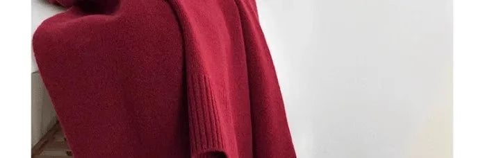 2024 Autumn and Winter New Thick Cashmere Sweater Women High Neck Pullover Sweater Warm Loose Knitted Base Sweater Jacket Tops - reetell