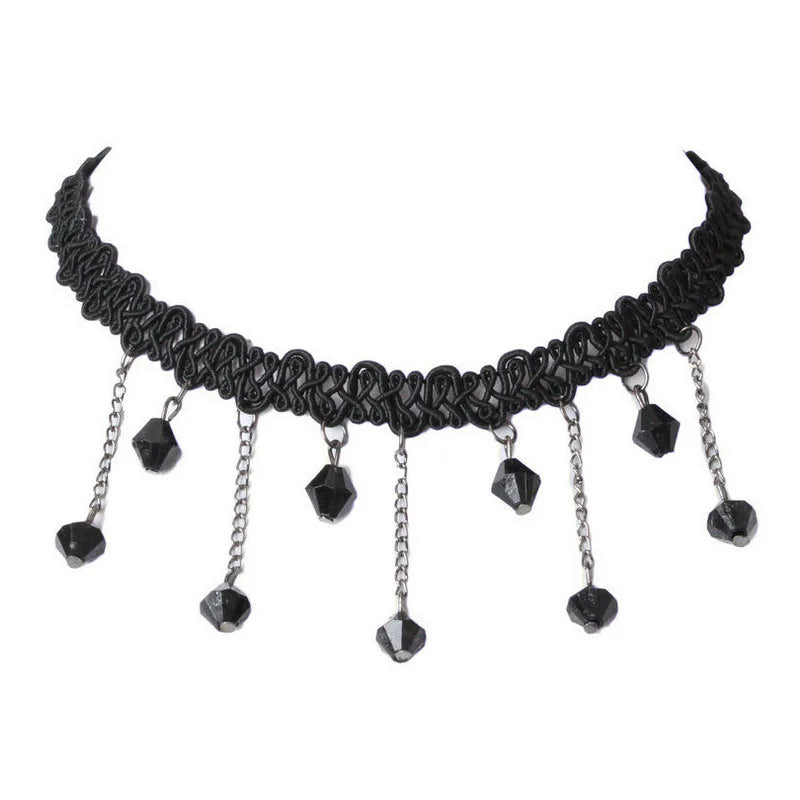 Chokers for Parties Beads Bow Flowers Circular Crown Pearl Tassels Gothic Sexy Lacy Lace Women Necklaces Neck Jewelry Girl Gift