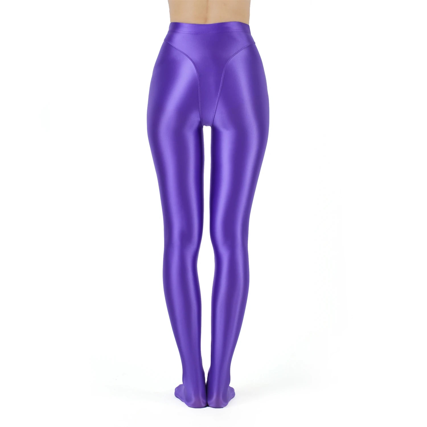 Sexy Women High Waist Sexy Tight Silk Shiny Pencil Pant Oil Glossy Candy Color Smooth Pants Sexy Erotic Lingerie Yoga Leggings - reetell