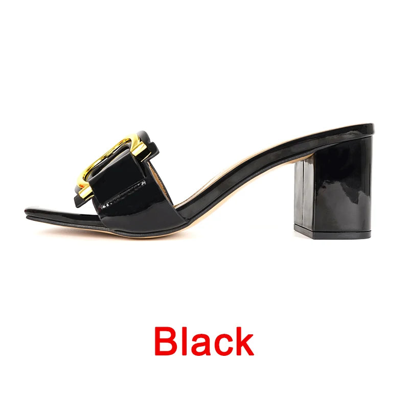 Latest Summer Fashion Fish-mouth Party Women's Shoes High Heel Luxury Soft Genuine Leather plus size Women Slippers 34-44