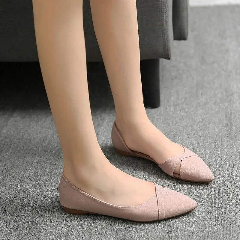 Shoes for Women Evening Woman Flats Pointed Toe Pink Slip-on Popular Elegant and Fashionable Summer 2024 High Quality Fashion 39 - reetell