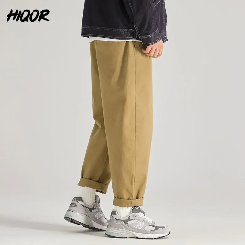 HIQOR Brand Japanese Cargo Trousers for Men New Men's Black Casual ArmyGreen Pants Trousers Men's Jumpsuit Male Oversize Pants