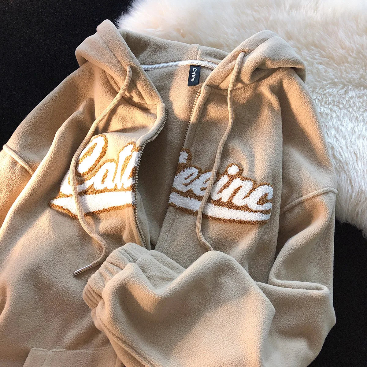 Hiphop Letter Embroidery Sweatshirt Women Autumn Harajuku Zip Up Casual Loose Hoodie Retro Long Sleeve Hooded Jacket Y2K Clothes - reetell