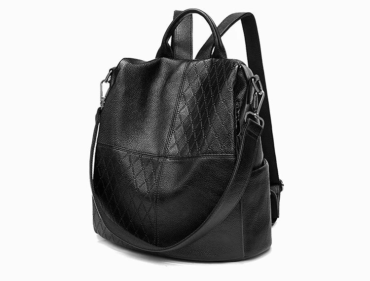 Fashion 2 in 1 Backpack and Shoulder Bag Woman Korea Style Casual PU Leather Soft Anti-theft Design Luxury Travel Schoolbags New - reetell