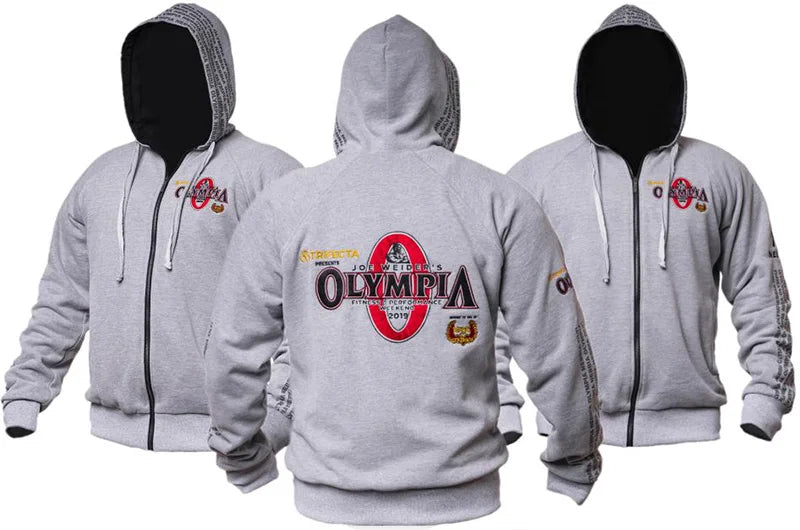 2023 New OLYMPIA Men Gyms Hoodies Gyms Fitness Bodybuilding Sweatshirt Pullover Sportswear Male Workout Hooded Jacket Clothing - reetell