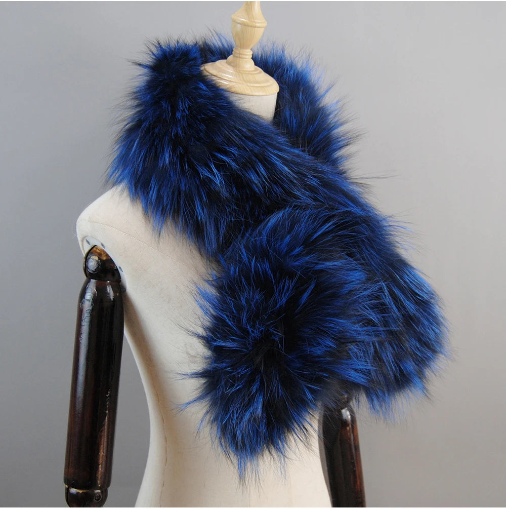 2024 New Women Winter Warm Natural Fox Fur Scarf Ring Knit Real Fox Fur Lady Fashion Neckerchief Scarves Women Real Fur Bandana - reetell