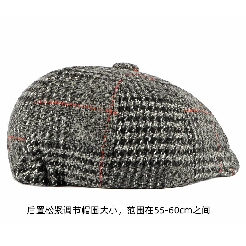 Autumn Winter Men's Newsboy Hat Wool Blend Male Beret Men And Women England Gatsby Retro Hat Driver Flat Cap