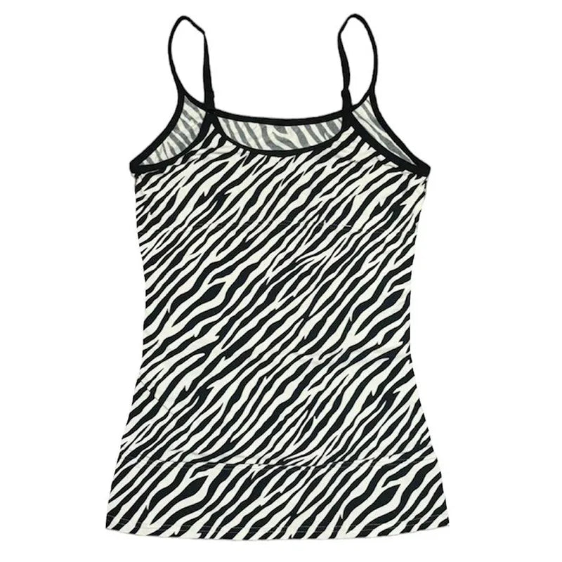 Camisole Letter Zebra-stripe Print Grunge Crop Top Vintage Punk Slim Crop Top Female Clothes Tank Baby Tee 2000s Y2k Clothes Emo - reetell