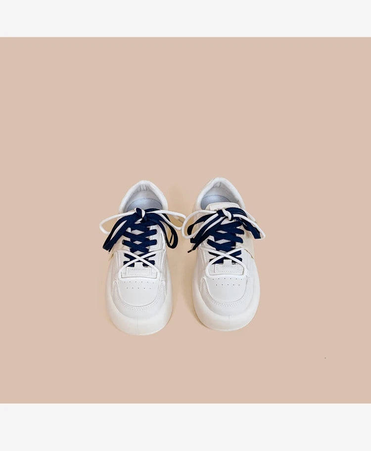 Amy and Michael Original Design Trendy White Chunky Sneakers Kawaii Girls Students Casual Tennis Shoes Women Comfort Trainers