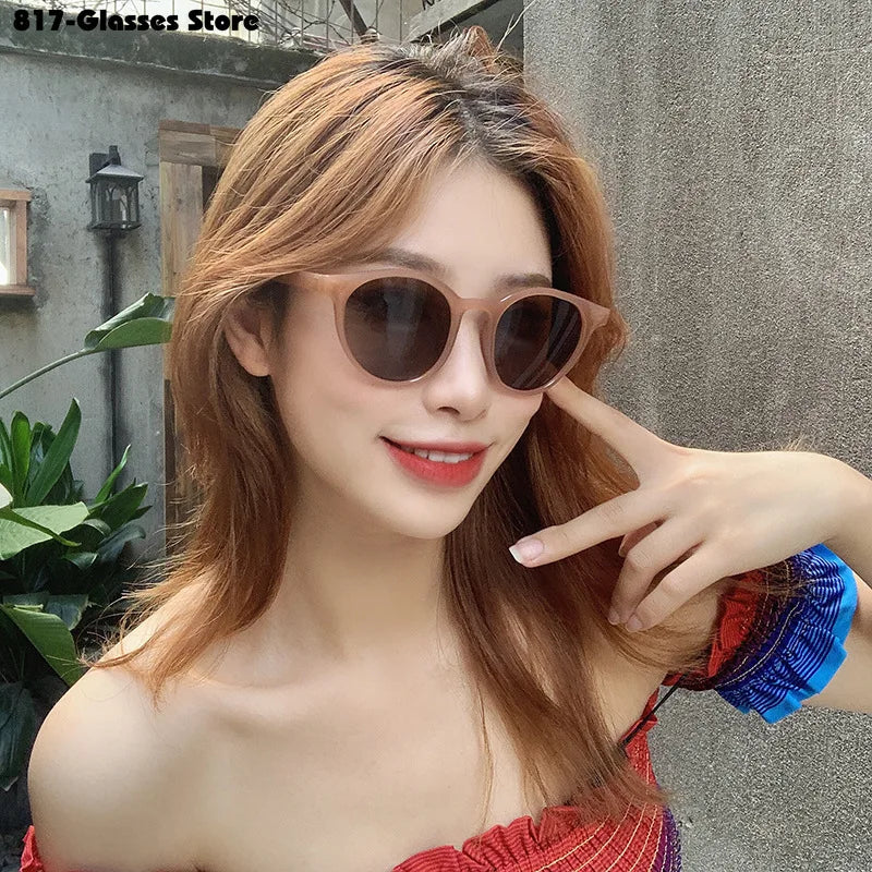 2024 New Vintage Women's Sunglasses  Fashion Trendy Small Round Frame Driving Eyewear очки солнечные женские - reetell