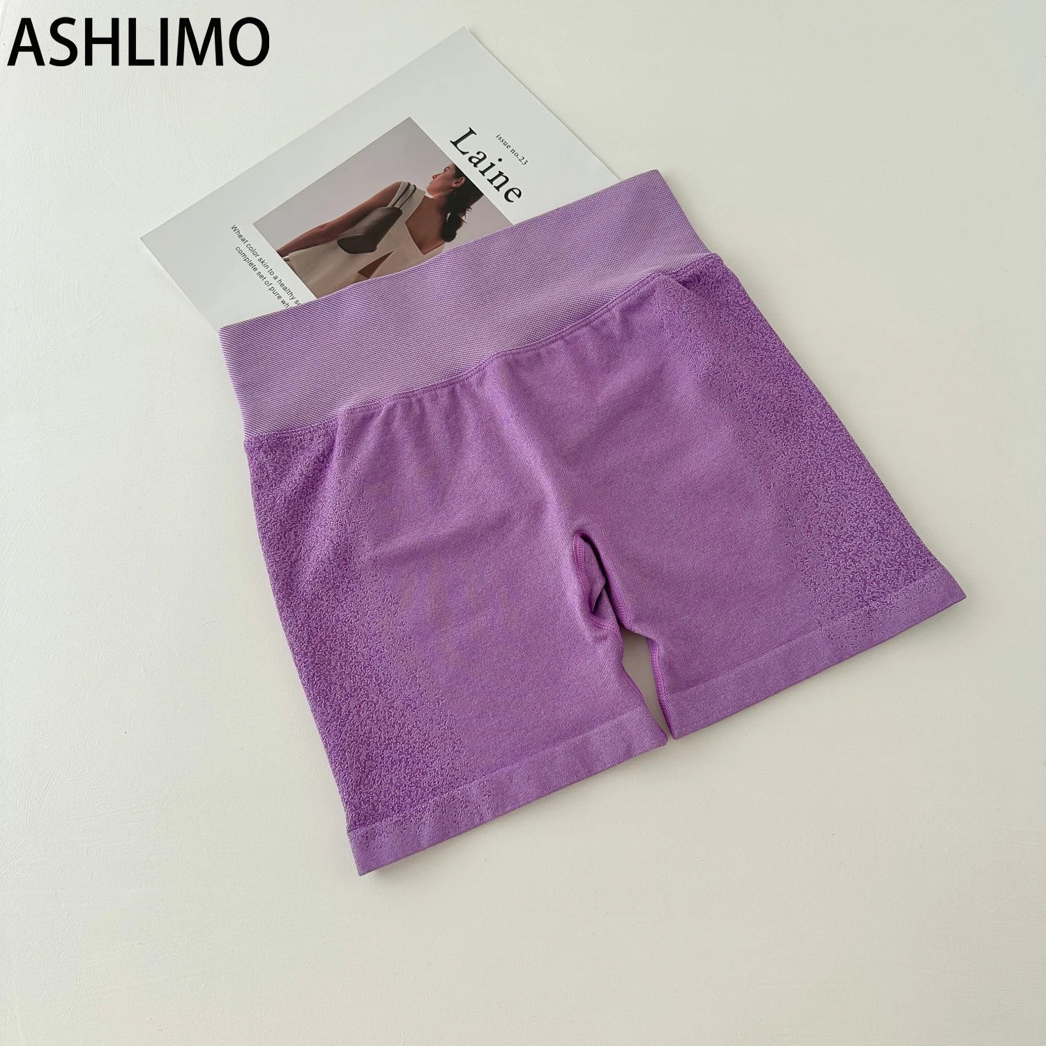 ASHLIMO Gym Shorts Women Sports Yoga Pants Ignite Shorts 4.5" Seamless High Stretch Workout Scrunch Butt Yoga Seamless Leggings - reetell