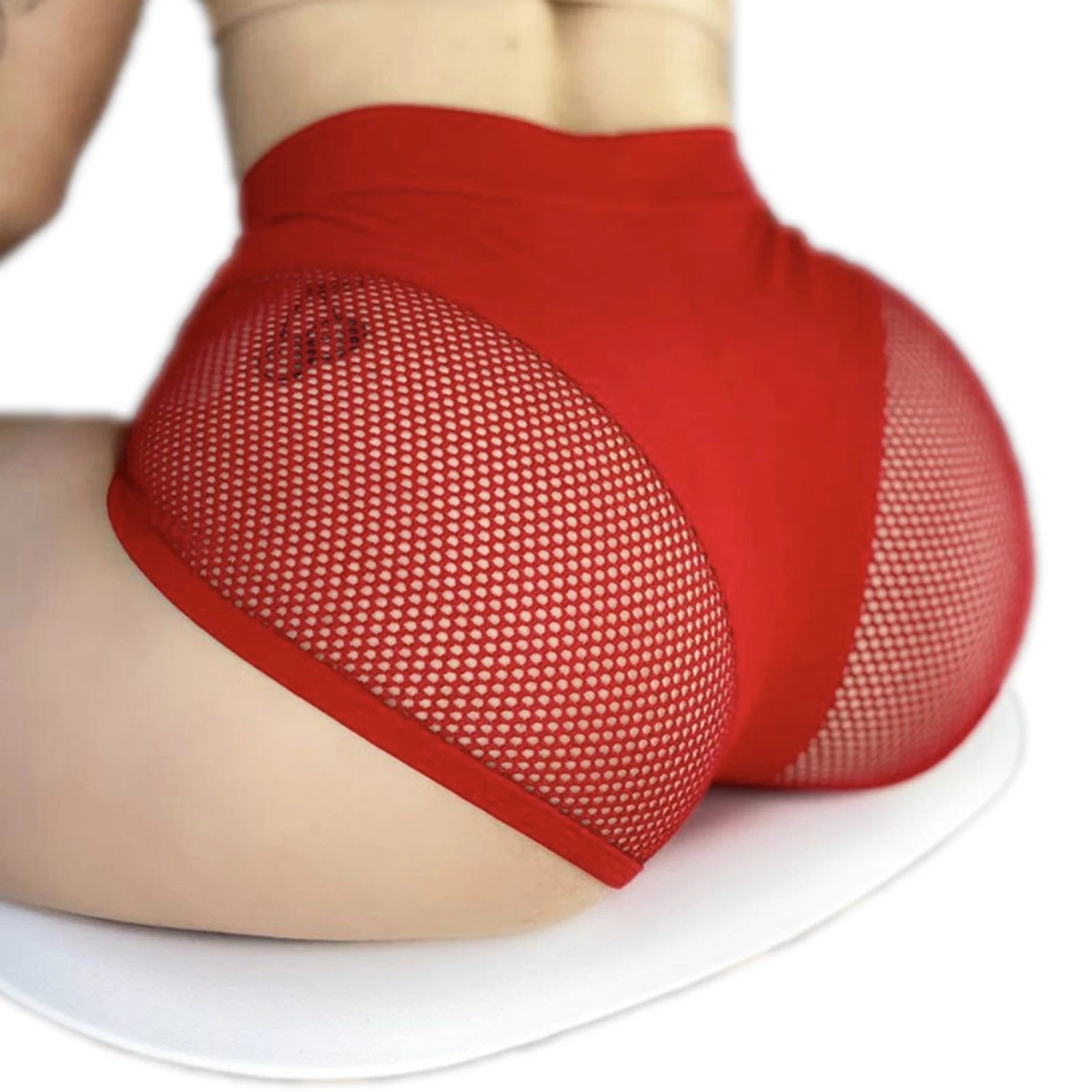 Women Girl Sports Fitness Workout Yoga Hollow Out Fishnet Push Up Booty Shorts Pole Dancing Costume Hot Pants Beachwear Clubwear - reetell