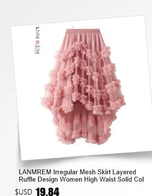 LANMREM Fashion Mesh Skirt Women High Waist A-line Gauze Spliced Solid Color Loose Skirts Versatile 2024 Spring New 2AA4000 - reetell