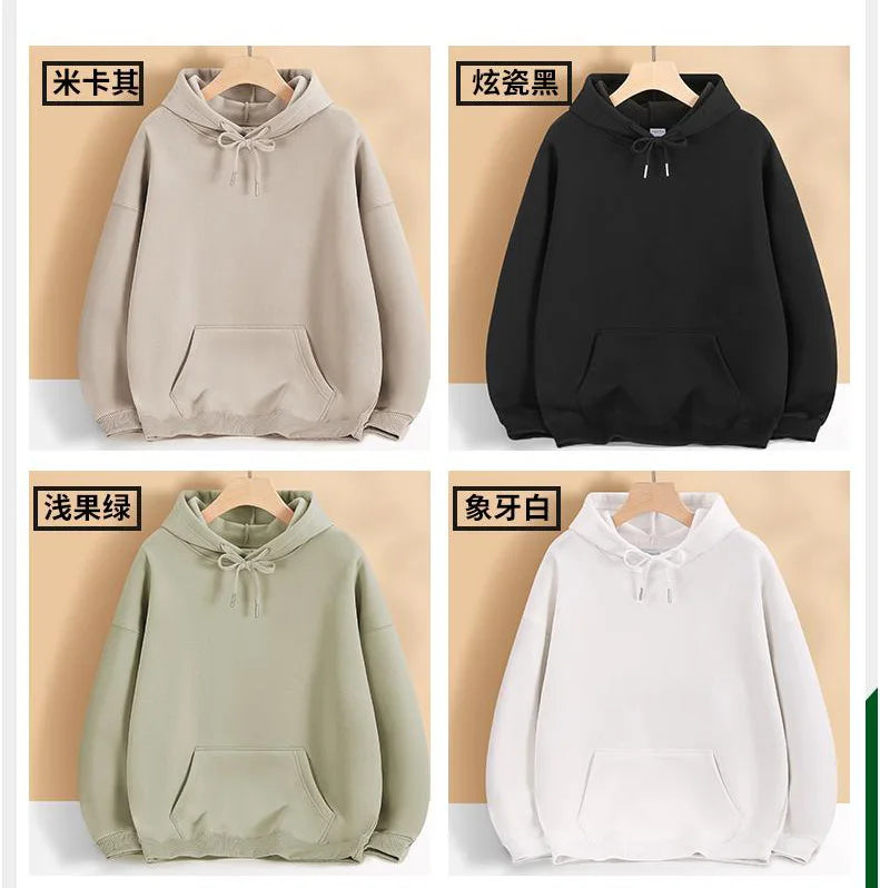 600GSM Heavy Weight Cotton Plus Velvet Hooded Sweater Men Thickened Polar Fleece Pullover Hoodie Women Sweatshirt Warm Winter - reetell