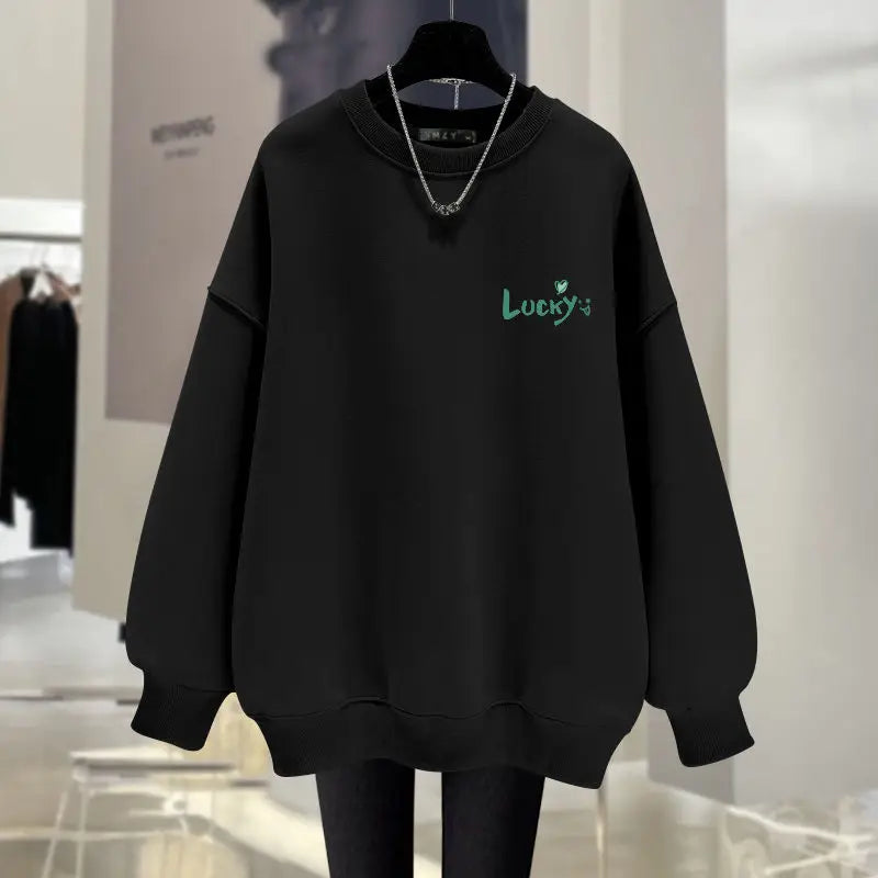 Autumn Fashion Easy Matching O-neck Sweatshirts Cartoon Printed Long Sleeve Hoodies Women Clothing Loose Casual Top Pullovers - reetell