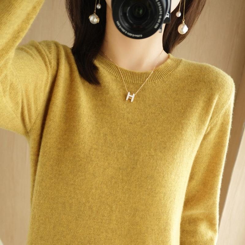 2024 Women Sweater Spring Autumn Long Sleeve O-neck Pullovers Warm Bottoming Shirts Korean Fashion Sweater Knitwear Soft Jumpers - reetell