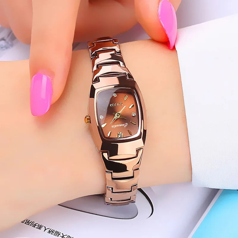 Luxury Women Watches Waterproof Simplicity Stylish Temperament Small Dial Quartz Watch Tungsten Steel Strap Ladies Wrist Watch