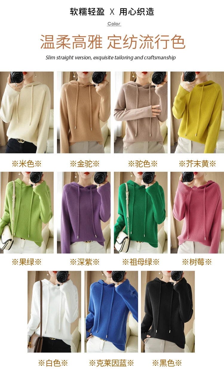 Hoodies And Sweatshirts Long Sleeve Sweaters For Women Wool Clothing New Arrivals Knitted Jumpers Female Outerwears Fashion Tops - reetell