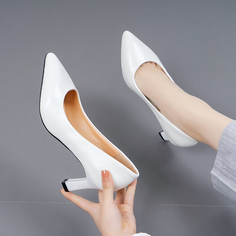 2024 Shoes Women Pumps Pointed Toe Fashion Single Shoes Shallow Casual Medium heels party Office shoes Large Size 38 39 41 - reetell