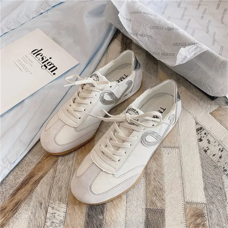 Retro Women Flat Bottom Casual Lightweight Breathable Classic Jogging Sneakers Vulcanize Walking Shoes Female Outdoor Trainers - reetell