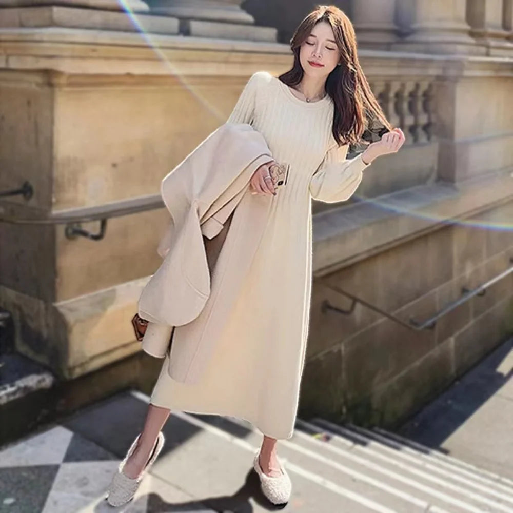 Autumn Winter Korean Fashion Maternity Dress Elegant vestidos A Line Slim Clothes for Pregnant Women Pregnancy photoshoot dress