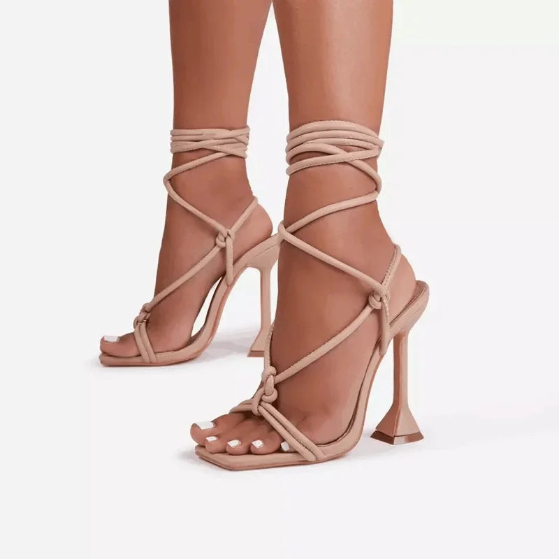 2024 New Women's Sandals Summer Shoe Women Sexy Dress High Heels Fashion Ankle Straps Open Toe Pumps Gladiator Shoes Female Heel