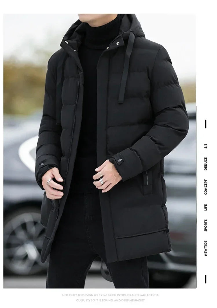 Male Outwear Winter Coats  Mens Jackets Winter Thicker Warm Parkas New Slim Fit Jackets Size Men Hooded Casual Long Down Jackets - reetell