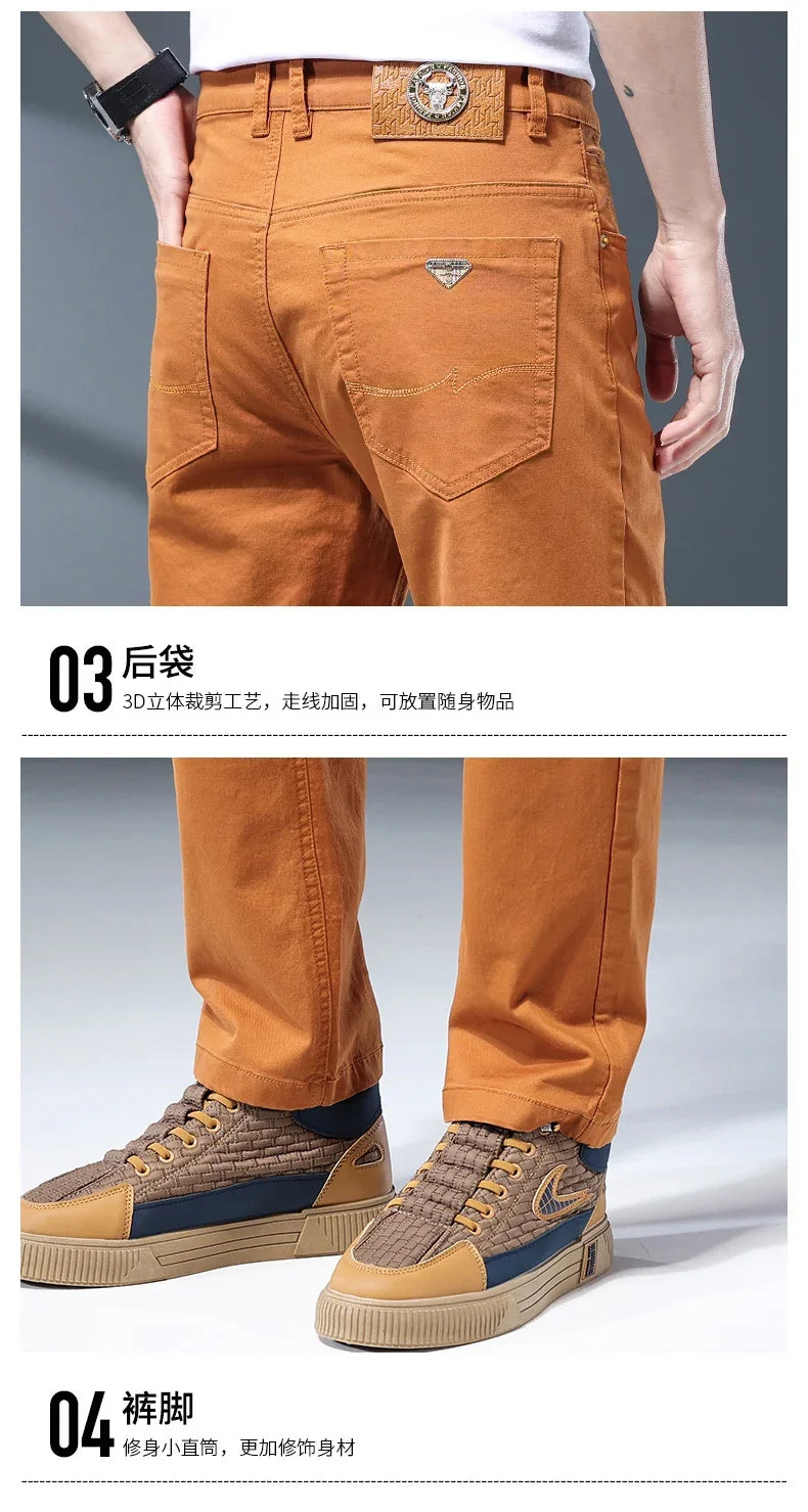 Fizma Man Pants Summer Business Casual Pants Classic Solid Color Loose Straight Trousers Brand Men's Clothing New In Baggy Pants - reetell