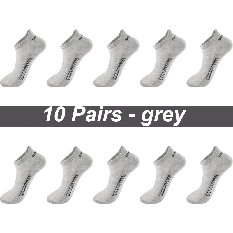 High Quality 10Pairs Men Socks Combed cotton 100% Summer Sports Sock Plus Size EUR38-48