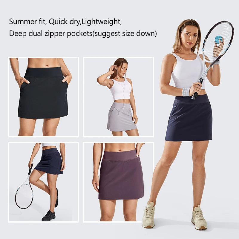 Women Golf  Athletic Skirts Lightweight Skirt with Running Sport Spandex Shorts for Tennis Workout Summer  Daily Clothing Black - reetell