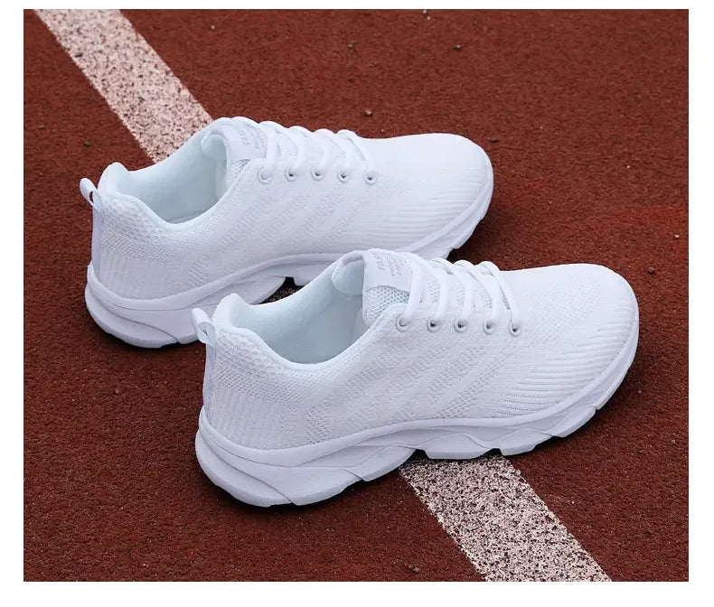 Woman Sneakers Casual Shoes 2023 New Breathable Walking Mesh Lace Up Flat Vulcanized Shoes Women Tenis Running Shoes for Women