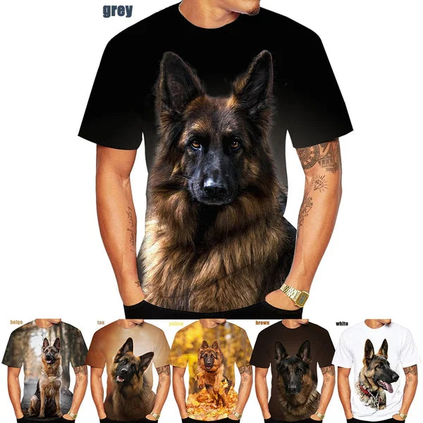 2021 New Fashion Unisex 3D Printed German Shepherd T-shirt Cute T-shirt Men's T-shirt size XS-5XL - reetell