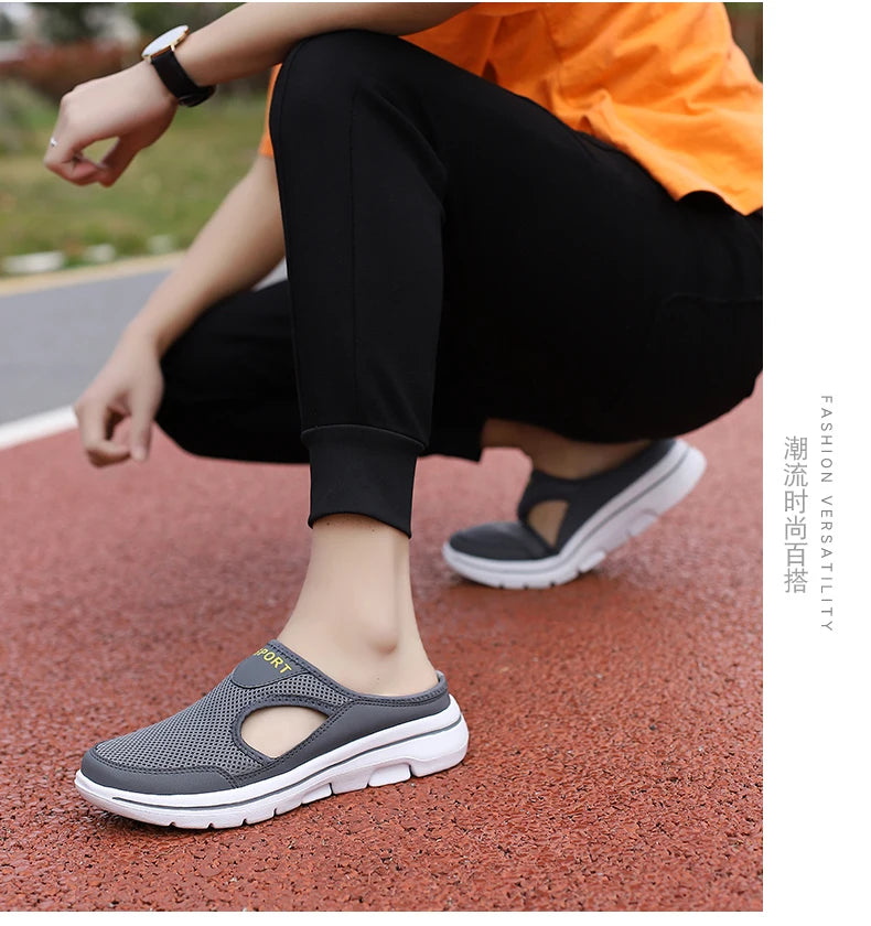 Women Walking Men Fitness Mesh Slip-On Light Loafers Summer Sports Shoes Outdoor Flats Breathable Running Sneakers Size 35-48