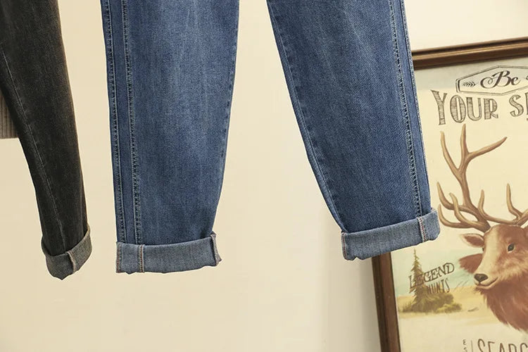 Spring New Babby Jeans Women High Waist Loose Woman jeans Large Size Women's Harem Pants Mom Jeans Denim Pants - reetell