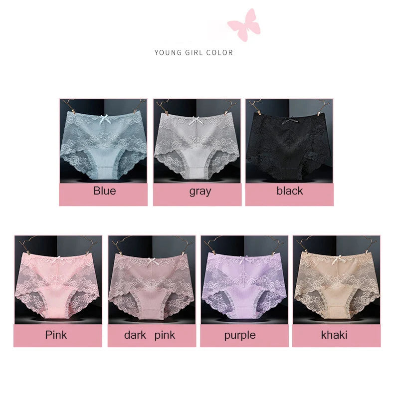 12 Pieces Women's Underwear Sexy Lace Panties Female Underpants  Comfy Elegant Briefs Transparent Light Breathable Lingerie - reetell