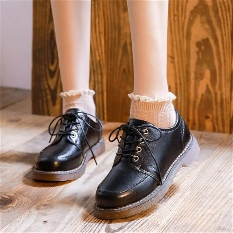 shoes women Oxfords Lace Up Brogue Shoes Flat Platform Ladies Non-slip Shoes Breathable Casual woman Low Footwear zapatos mujer - reetell