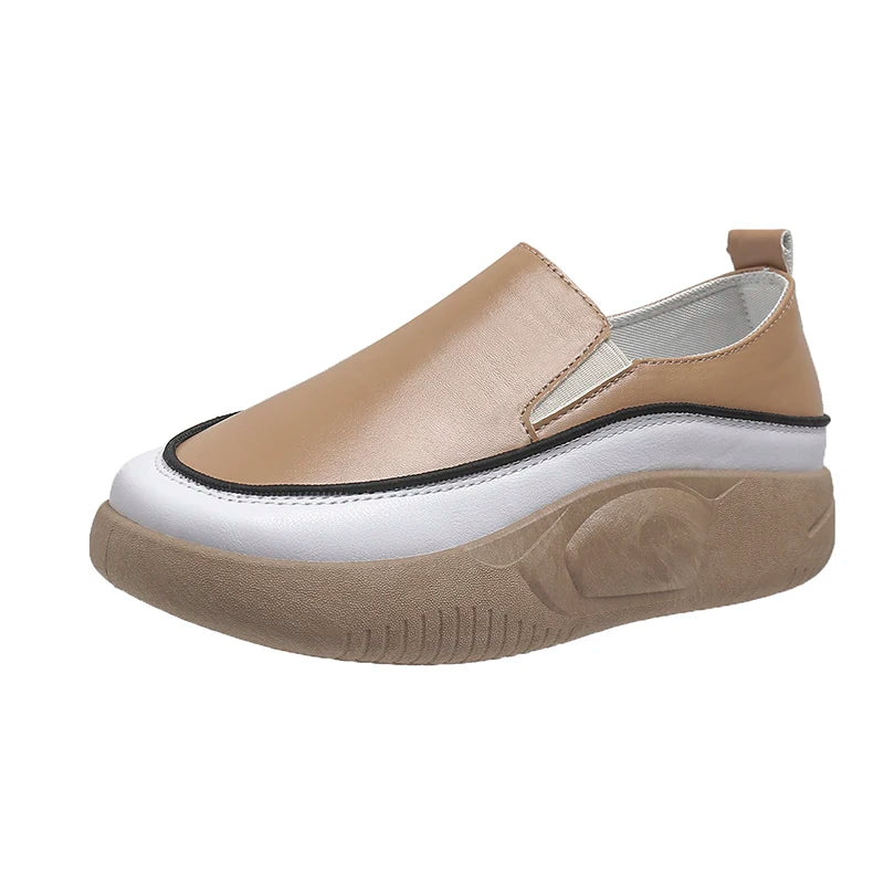 Luxury New Designer Women Fashion Loafers Breathable Slip-On Vulcanized Shoes Casual Wedge Heel Lightweight Woman Sneakers