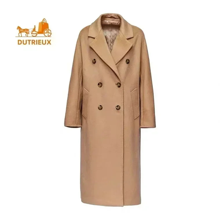 Women's Coat Double-sided 10% Cashmere 90% Wool Women's Long Coat Jacket, 2024 Winter New Long Cashmere Coat Women - reetell