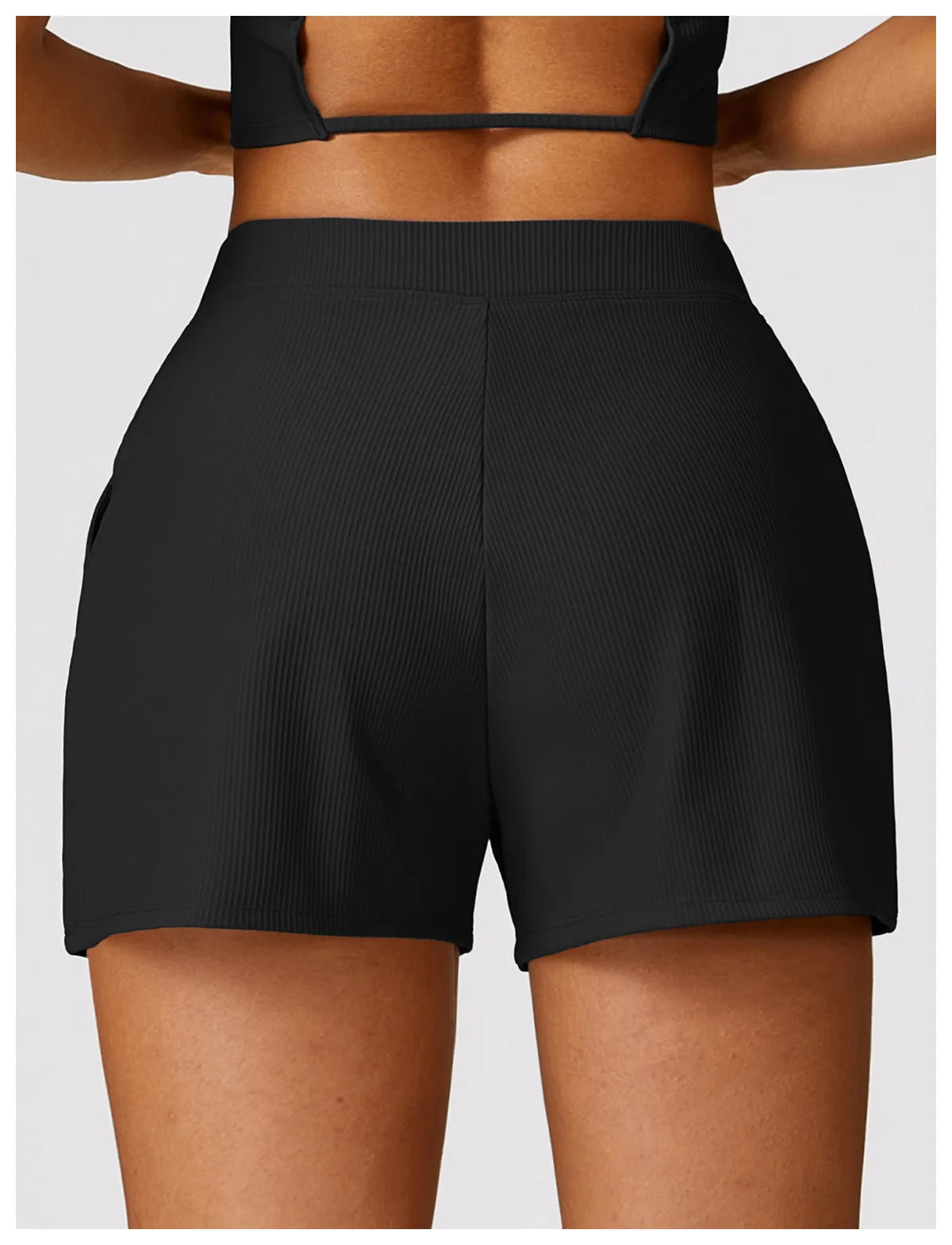 Ribbing Yoga Shorts Casual Sports Shorts Women Pockets Gym Running Pants Women Workout Loose-fitting Shorts Female Yoga Clothing - reetell