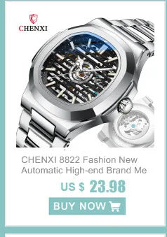 Chenxi 976 Leather Chronograph Date Men's Phase Of The Moon Timing Business Luminous Quartz Watch Relojes para hombres