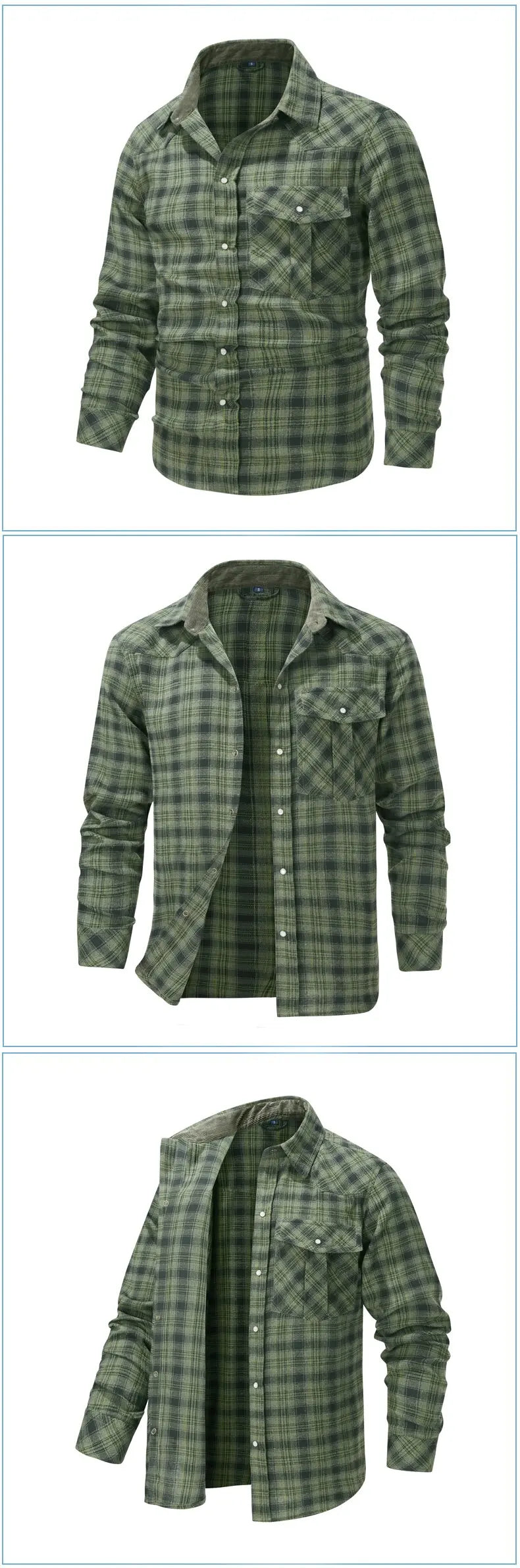 2024 Spring and Autumn New Fashion Plaid Flannel Long-Sleeved Shirt Men's Casual Relaxed Comfortable Breathable Plus-Size Shirt