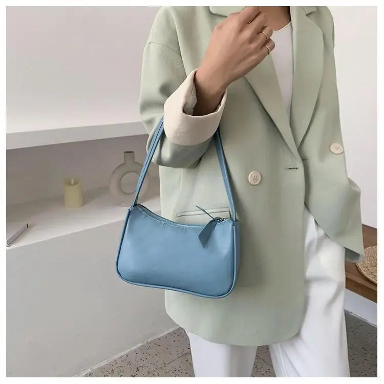 Handle Bag Women Retro Handbag PU Leather Shoulder Totes Underarm Vintage Top Handle Bag Female Small Subaxillary Bags Clutch - reetell