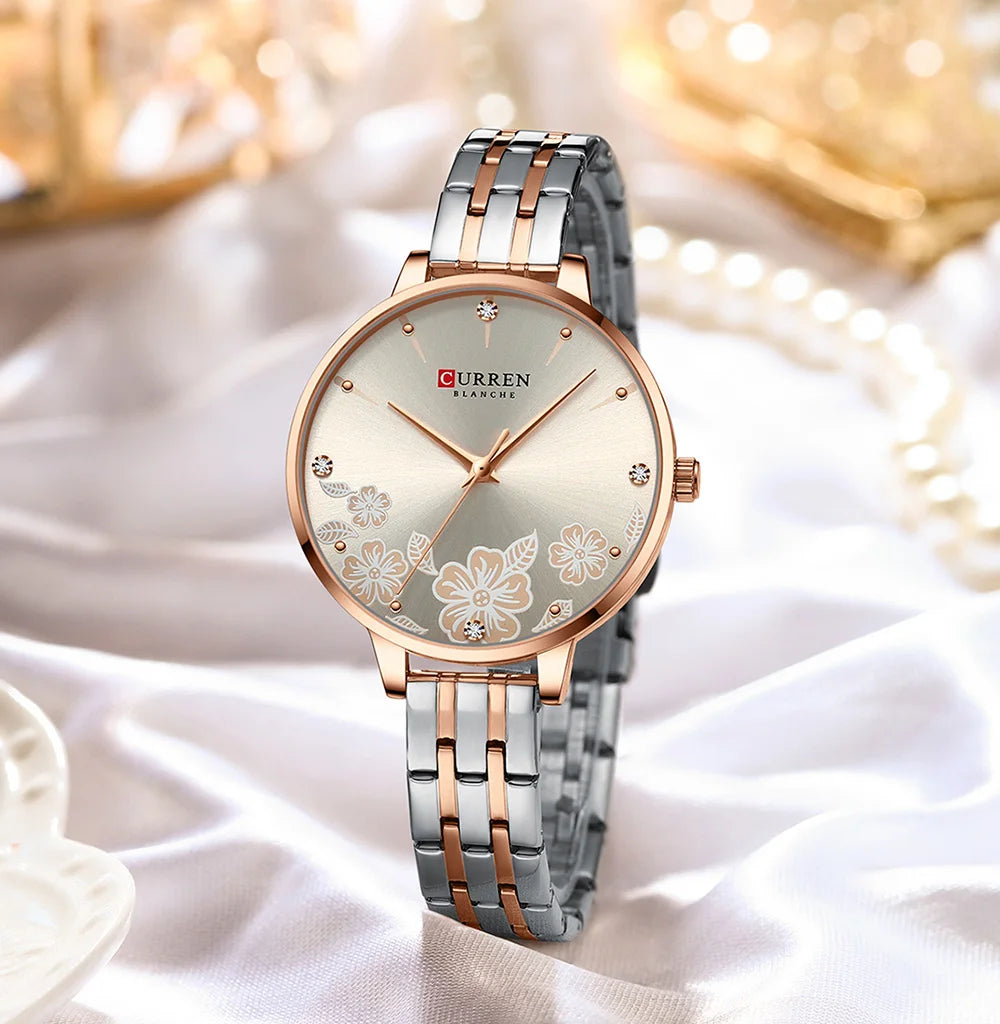 CURREN Brand Fashion Women Watches Stainless Steel Ultra Thin Quartz Watch Woman Romantic Clock Women's Watches Montre Femme