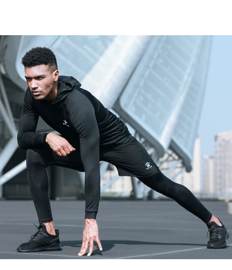 KELME Men's Running T-shirts Compression Shirts Bodybuilding Sports Tights Long Sleeves Exercise Workout Fitness 3891113