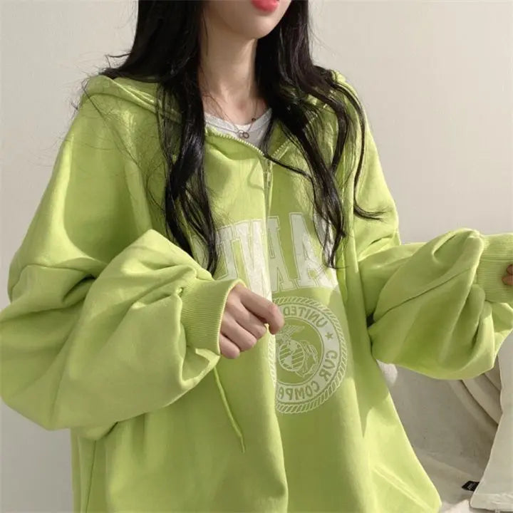 Women's Loose Hoodies Sweatshirts Spring Autumn New Long Sleeve Solid Plus Size Pullovers Tops Casual Fashion Trend Clothing - reetell