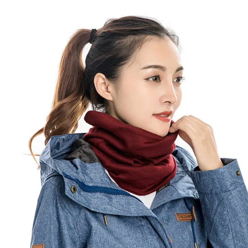 Winter Polar Fleece Man Women Scarf Ring Trendy Neck Warmer Comfy Scarf Ski Motorbike Mask Warm Hat - reetell