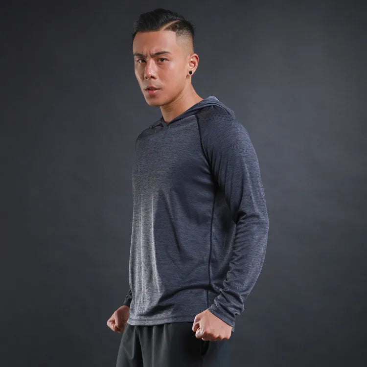 Men Hoodies Summer Running Fitness Casual Hooded Quick Dry Sweatshirts Solid Pullover Shirts with Hood Outdoor Gym Hoodie Man - reetell