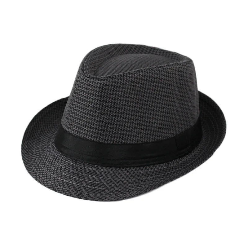 Linen Panama Solid  Jazz Hat Cowboy  Men's Women's Children's British Sun Hat