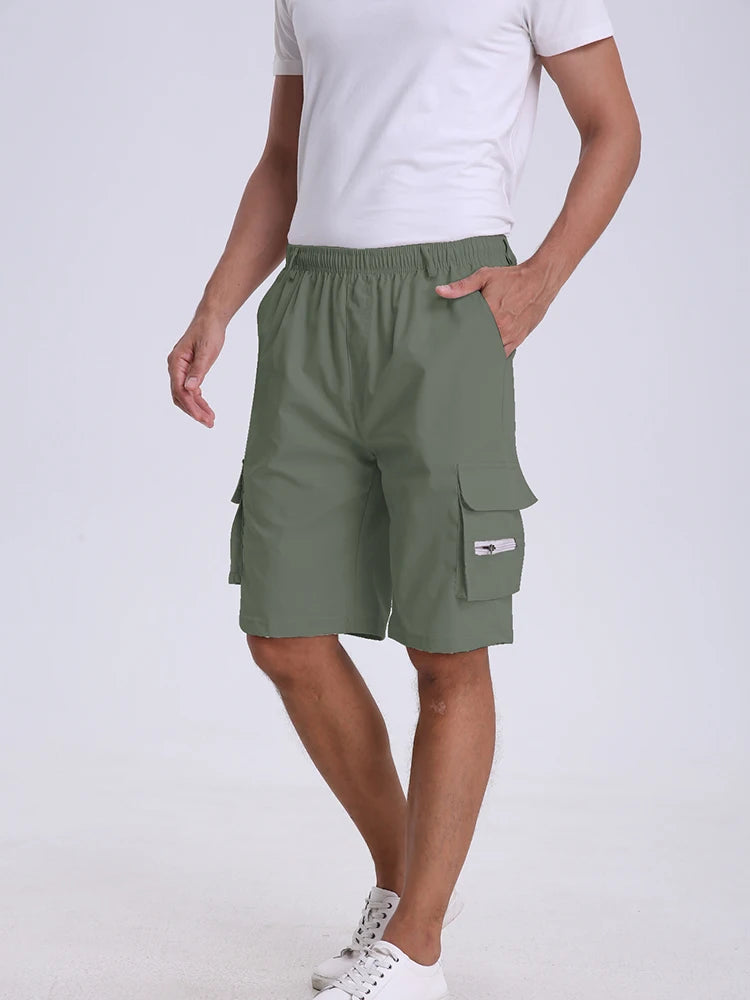 Men's Cargo Shorts Mens Tactical Shorts Casual Big Pocket Sports Slacks Casual Fashion Knee-length Cargo Short Pants Summer Male - reetell